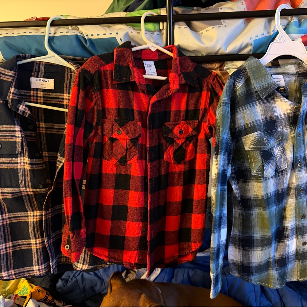 Kids Flannel Checkered Shirt Lot